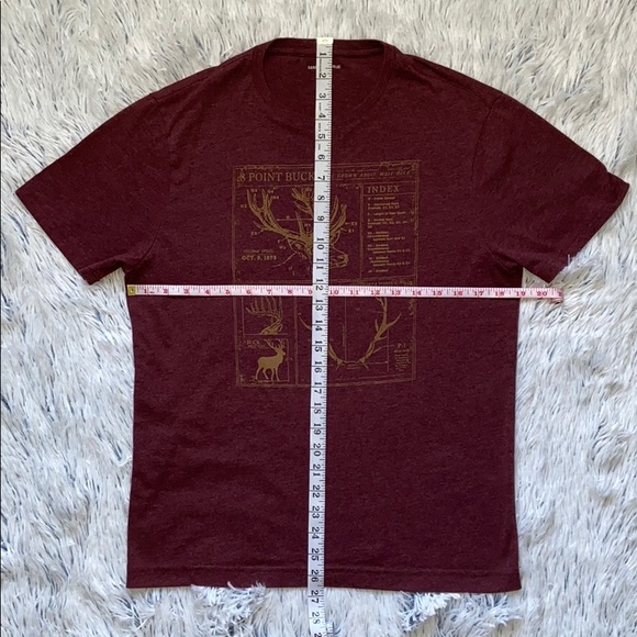 Banana Republic Men’s Elk Antler Maroon T-Shirt Sm - Picture 4 of 7